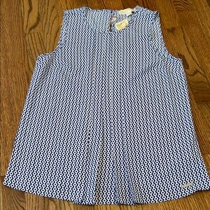 MICHAEL Michael Kors Geometric Blue and White Top